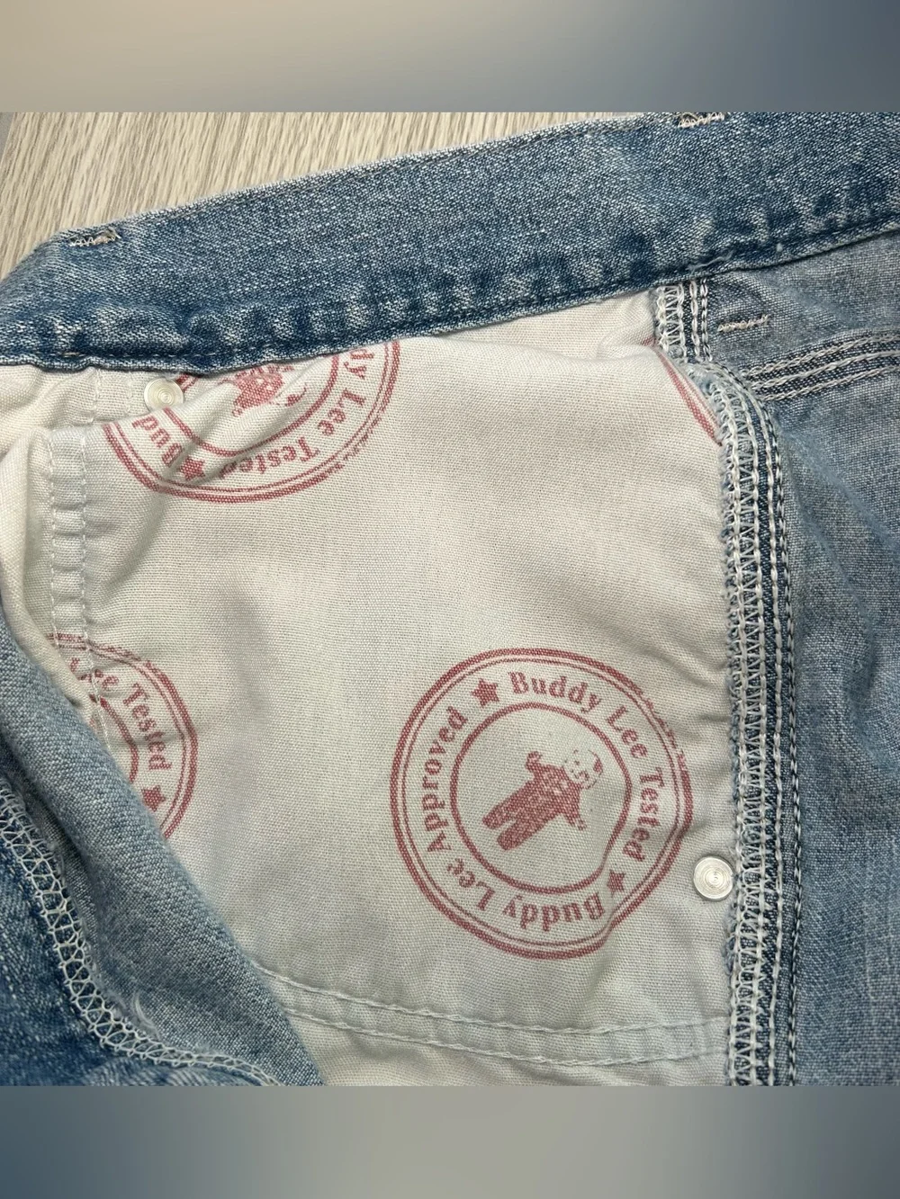 VTG 90s Lee Carpenter Shorts Men’s 34x10 Denim Dungaree Baggy Buddy Lee Approved